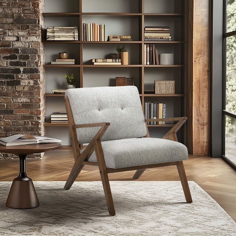 Angled Wood Frame Arm Chair