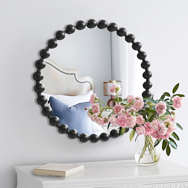 Marlowe Beaded Round Wall Mirror by Madison Park
