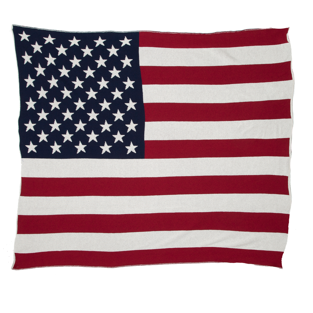 Cotton Sustainable Knit Throw Blanket - American Flag