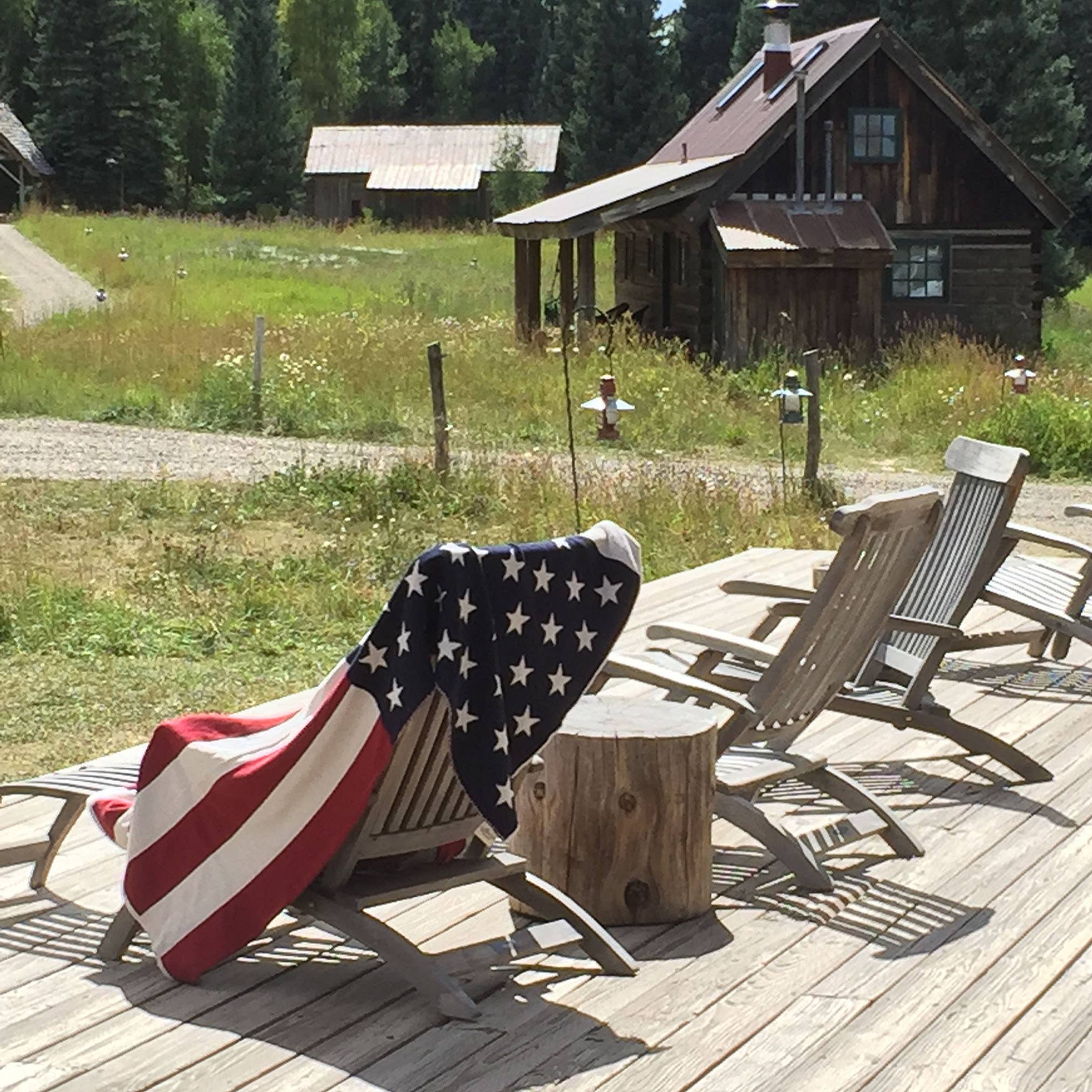 Cotton Sustainable Knit Throw Blanket - American Flag