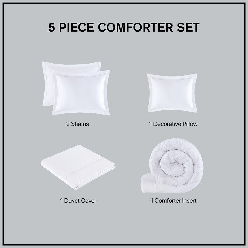 500 Thread Count Luxury Collection 100% Cotton Sateen Embroidered Comforter Set by Madison Park