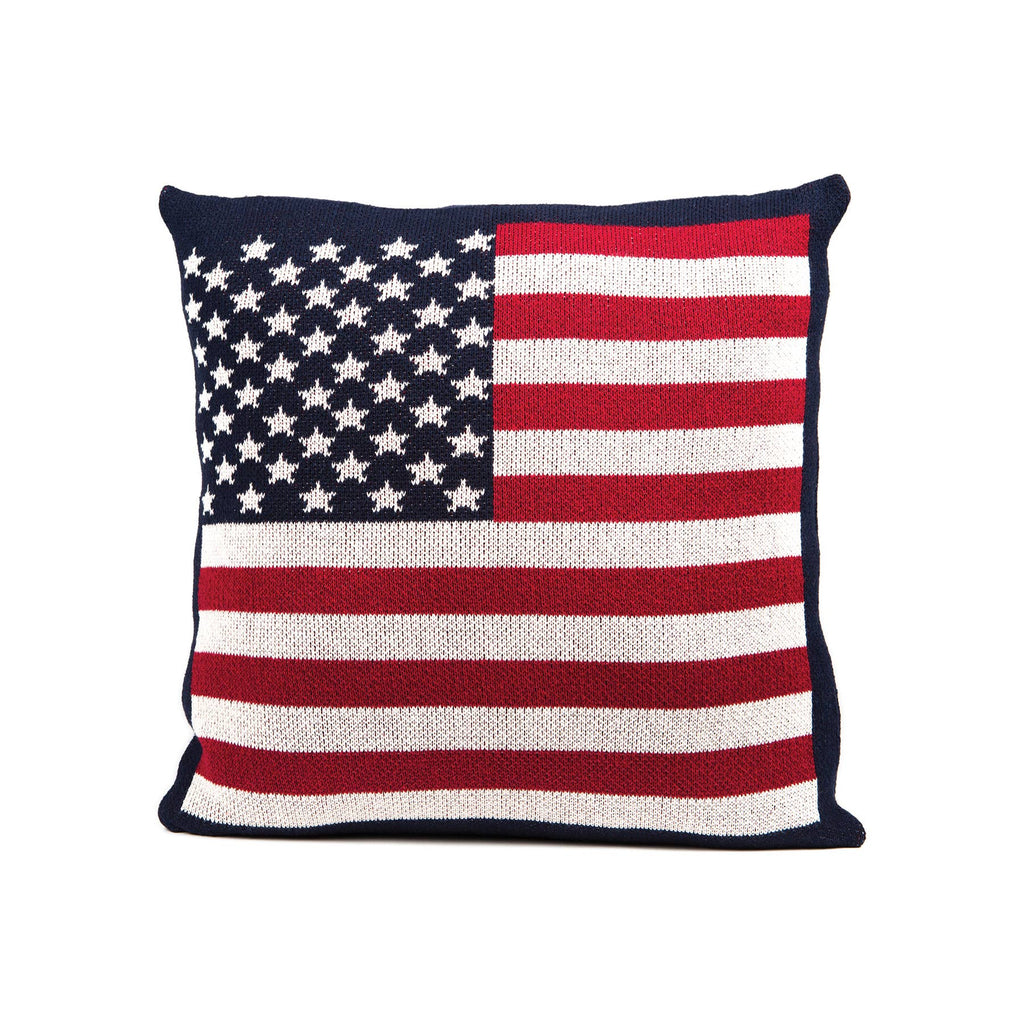 Cotton Sustainable Knit Pillow - American Flag