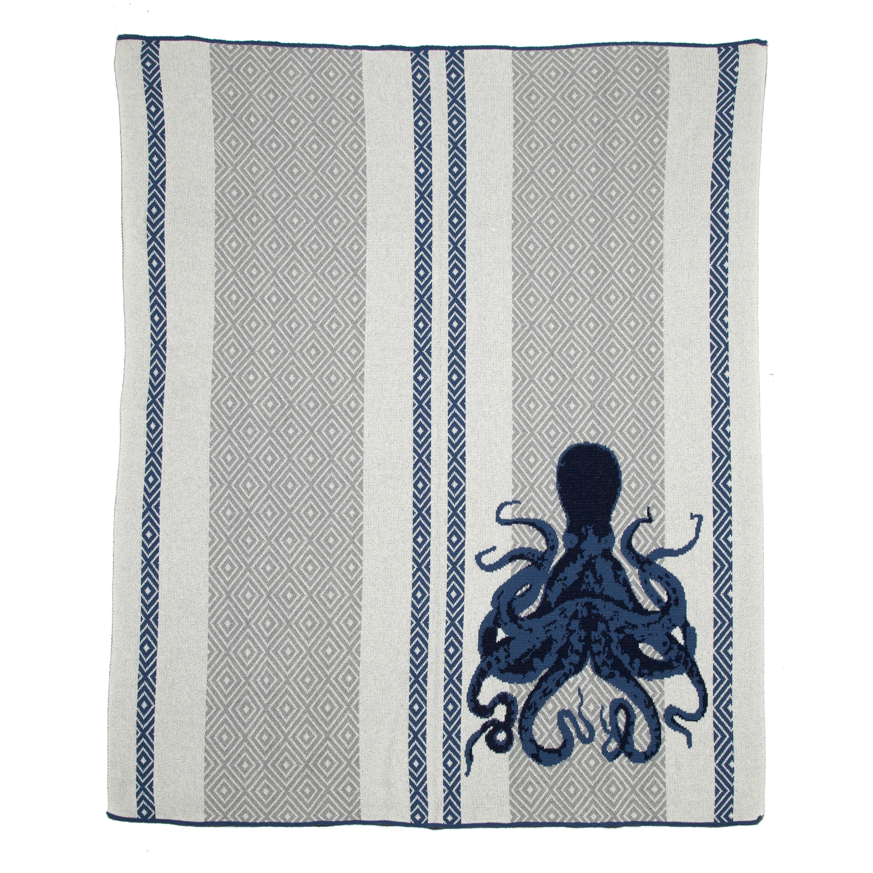 Cotton Sustainable Knit Throw Blanket | Summer Gift - Octopus Square