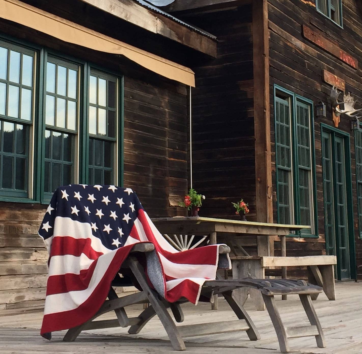 Cotton Sustainable Knit Throw Blanket - American Flag