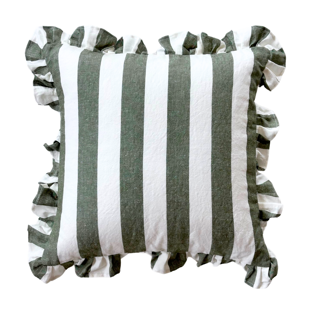 Ruffled Cabana Stripe Pillow Cover Collection