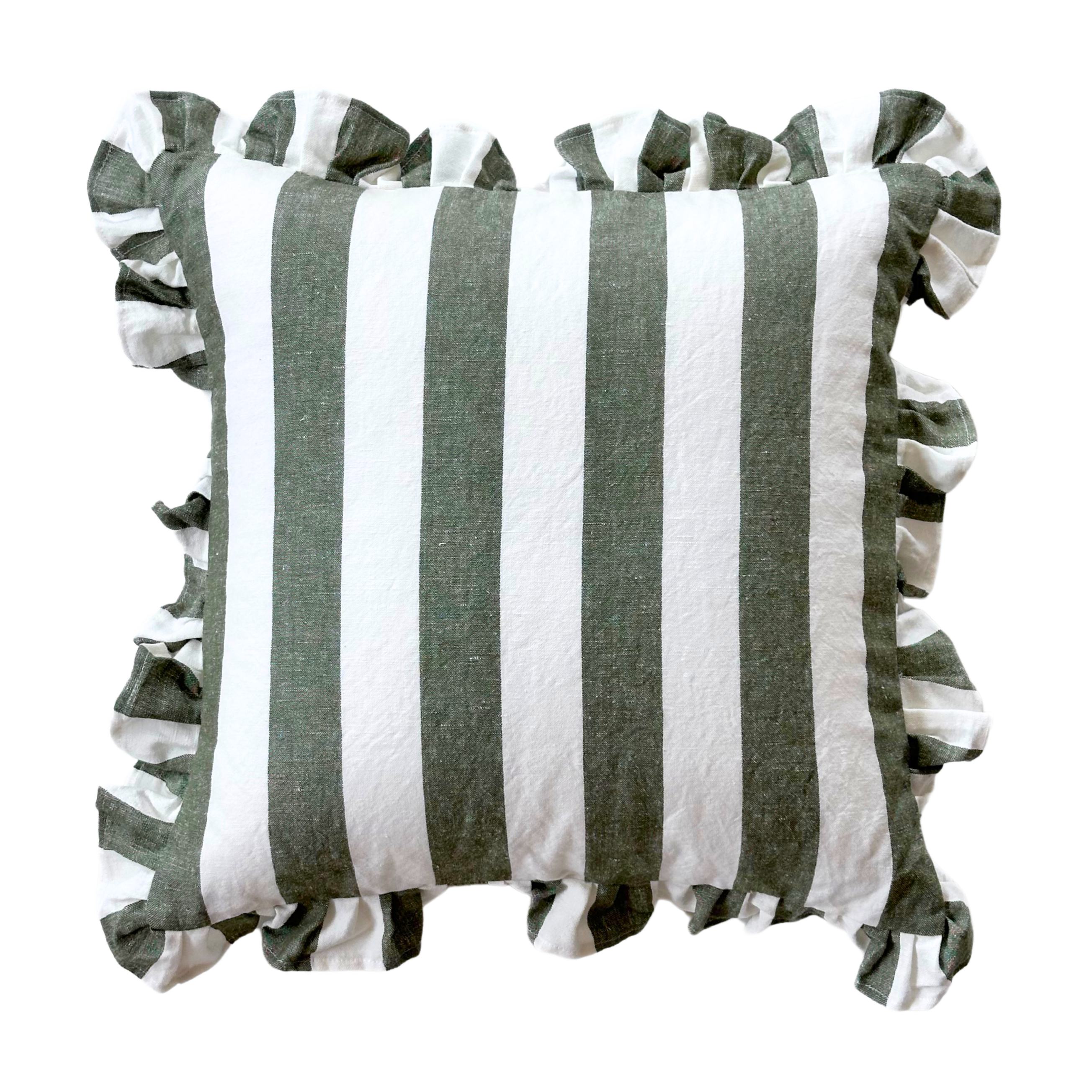 Ruffled Cabana Stripe Pillow Cover Collection
