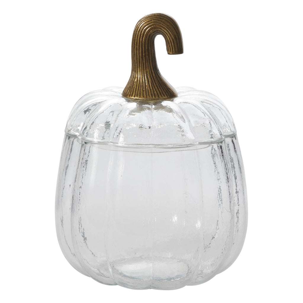 Translucent Glass Pumpkin Canister