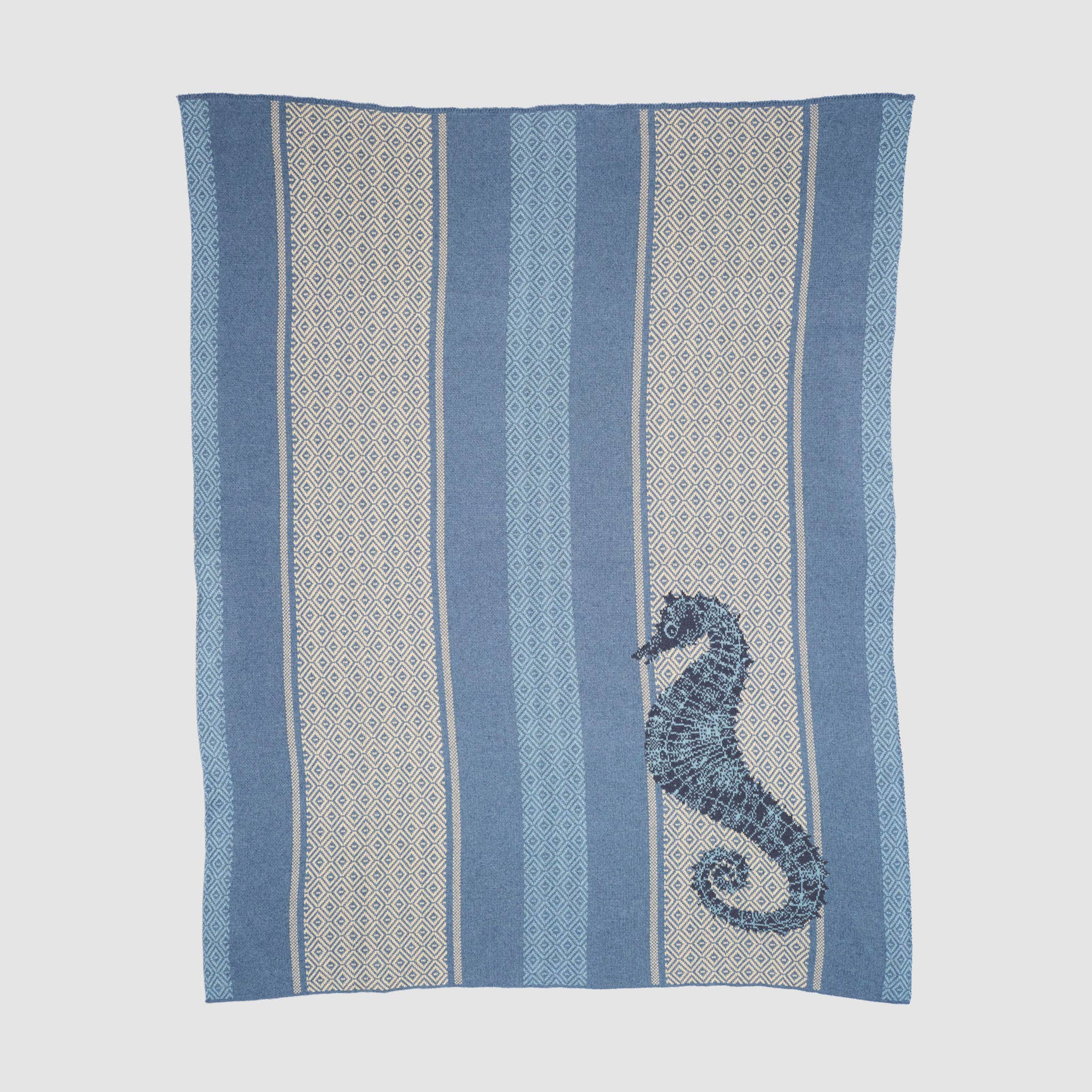 Cotton Sustainable Knit Throw Blanket | Summer Gift - Seahorse Square