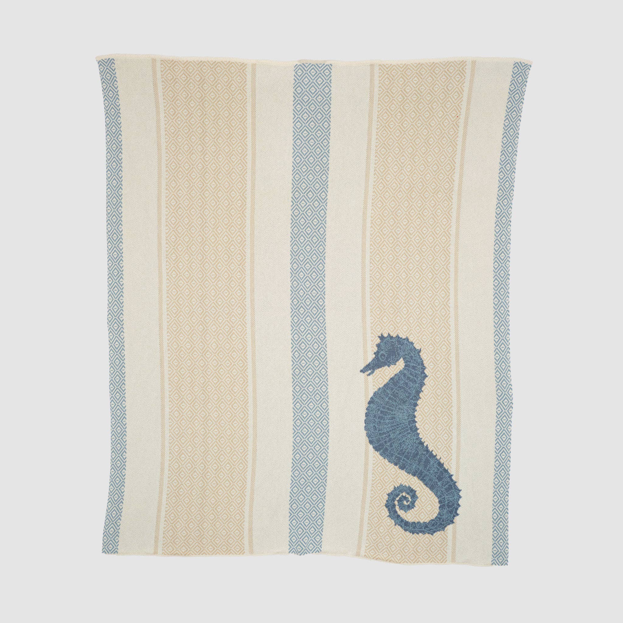Cotton Sustainable Knit Throw Blanket | Summer Gift - Seahorse Square