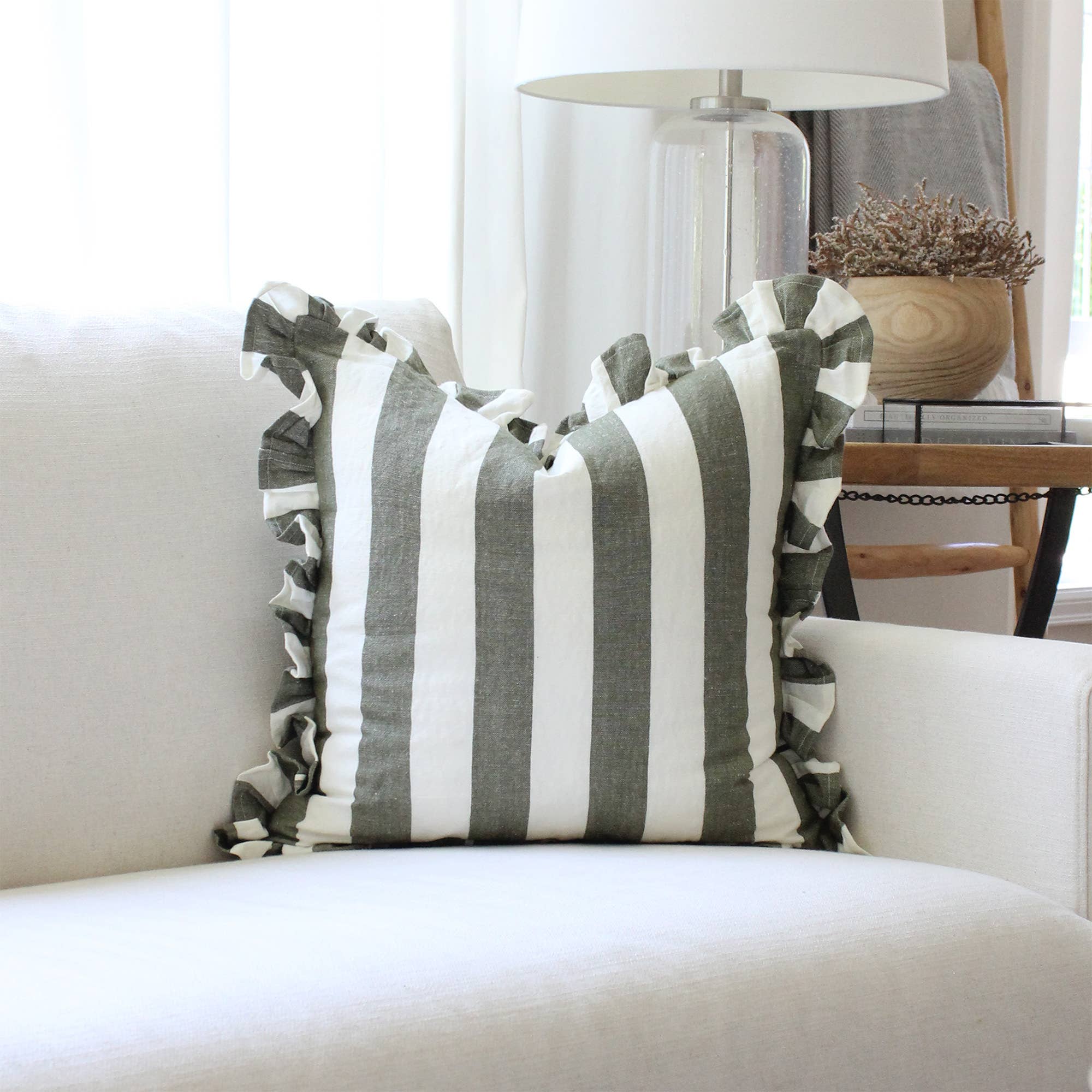 Ruffled Cabana Stripe Pillow Cover Collection