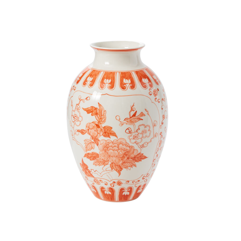 Traditional Coral Floral Vase