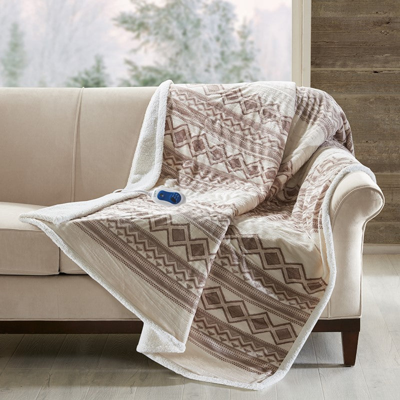 Oversized Mink to Berber Heated Throw by Woolrich