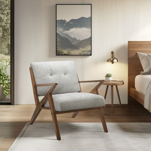 Angled Wood Frame Arm Chair