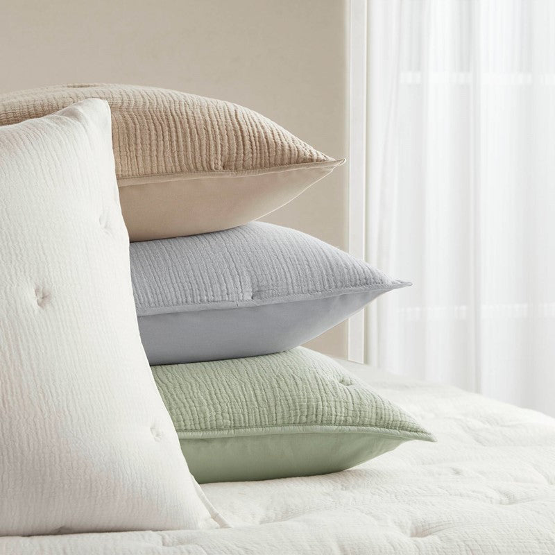 Breeze Cotton Gauze Embroidered Euro Sham by Harbor House