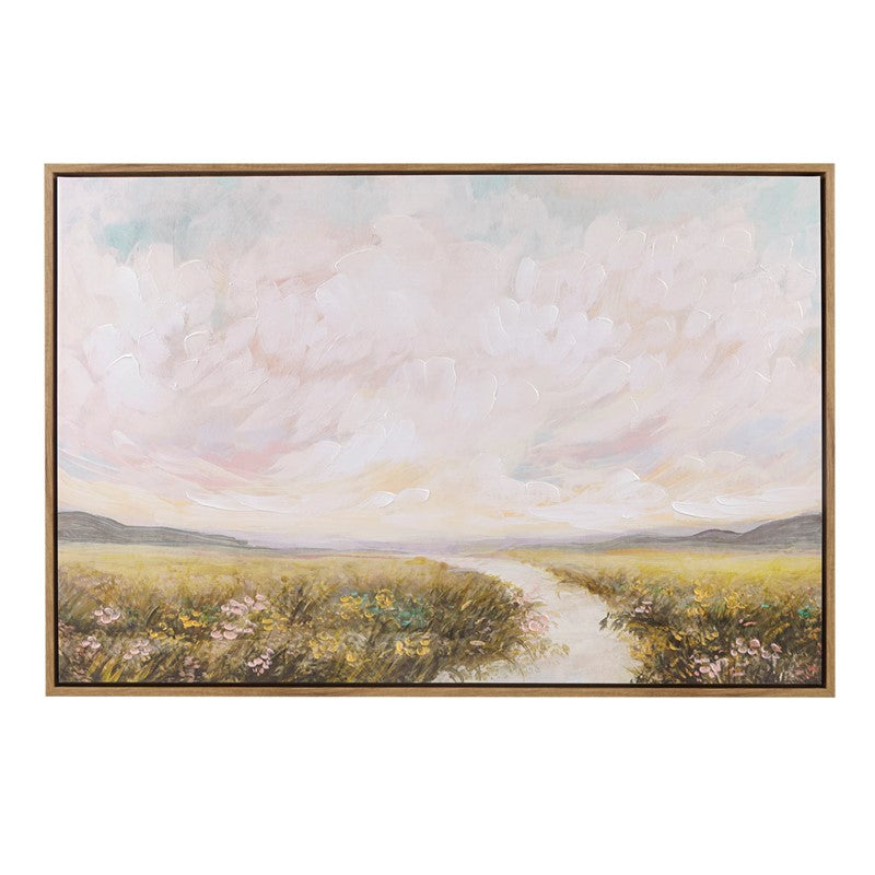 Peaceful River Abstract Landscape Hand Embellished Framed Canvas Wall Art by Madison Park