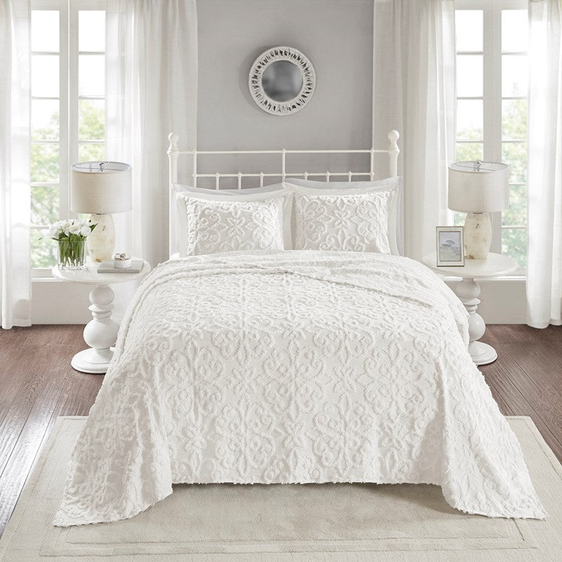 Sabrina 3 Piece Tufted Cotton Chenille Bedspread Set by Madison Park