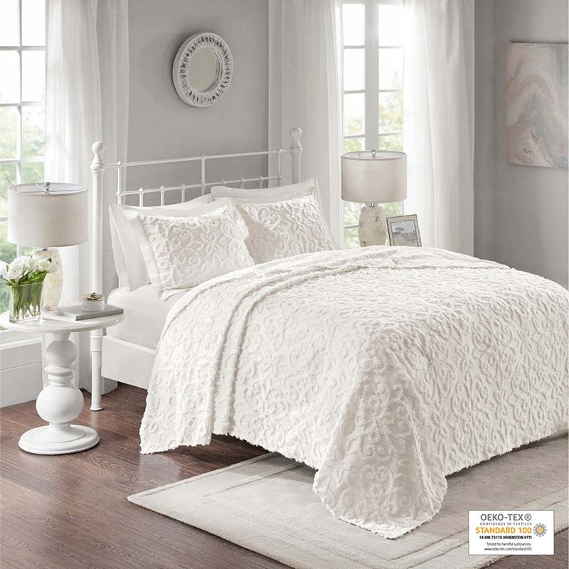 Sabrina 3 Piece Tufted Cotton Chenille Bedspread Set by Madison Park