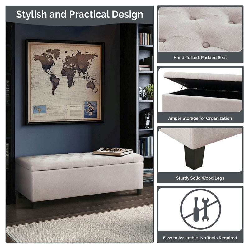 Shandra Tufted Top Upholstered Storage Bench