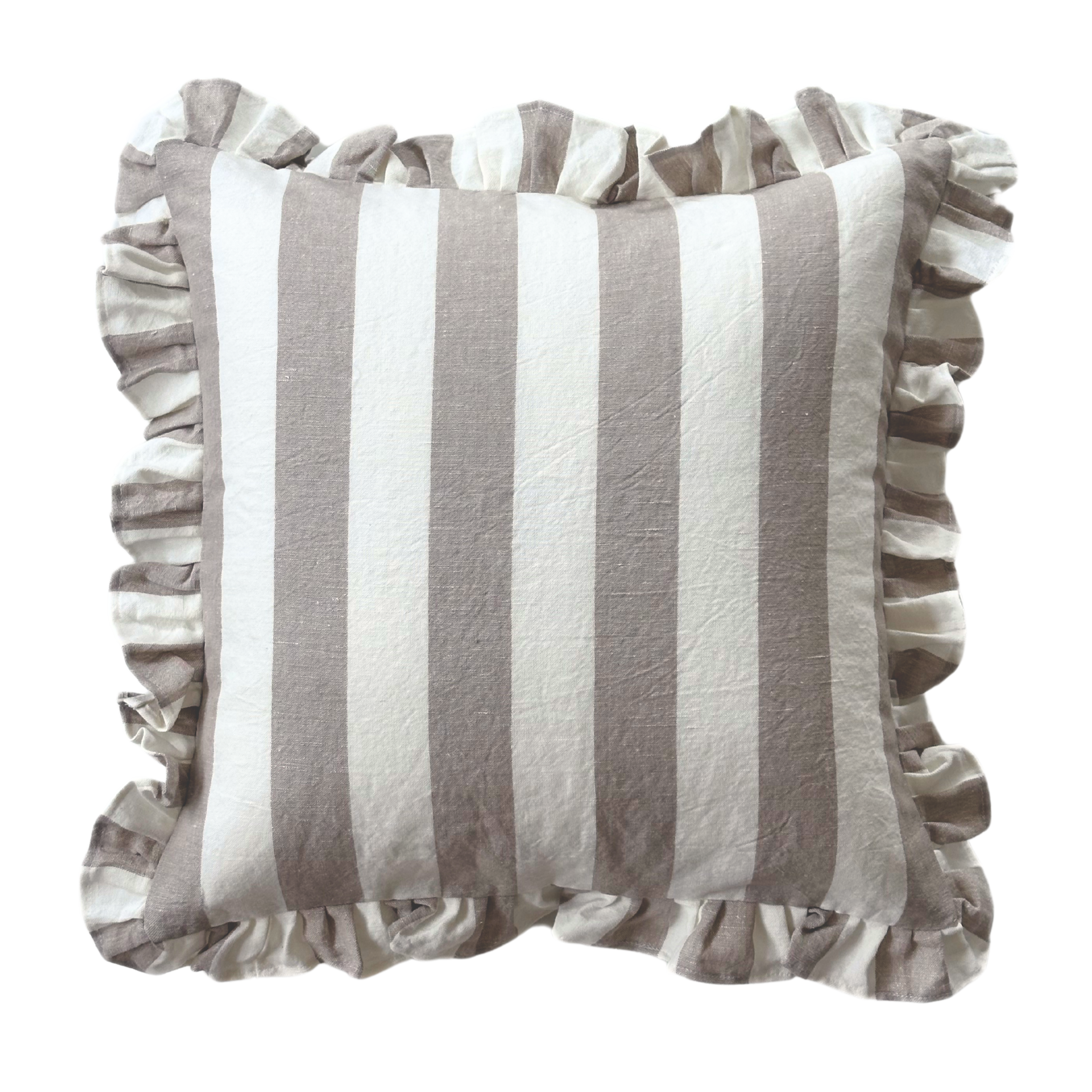 Ruffled Cabana Stripe Pillow Cover Collection