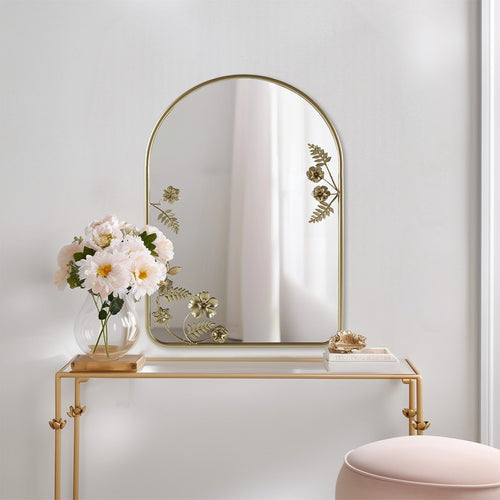 Adaline Arched Metal Floral Wall Mirror by Madison Park