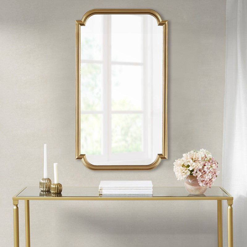 Adelaide Gold Scalloped Wood Wall Mirror by Madison Park
