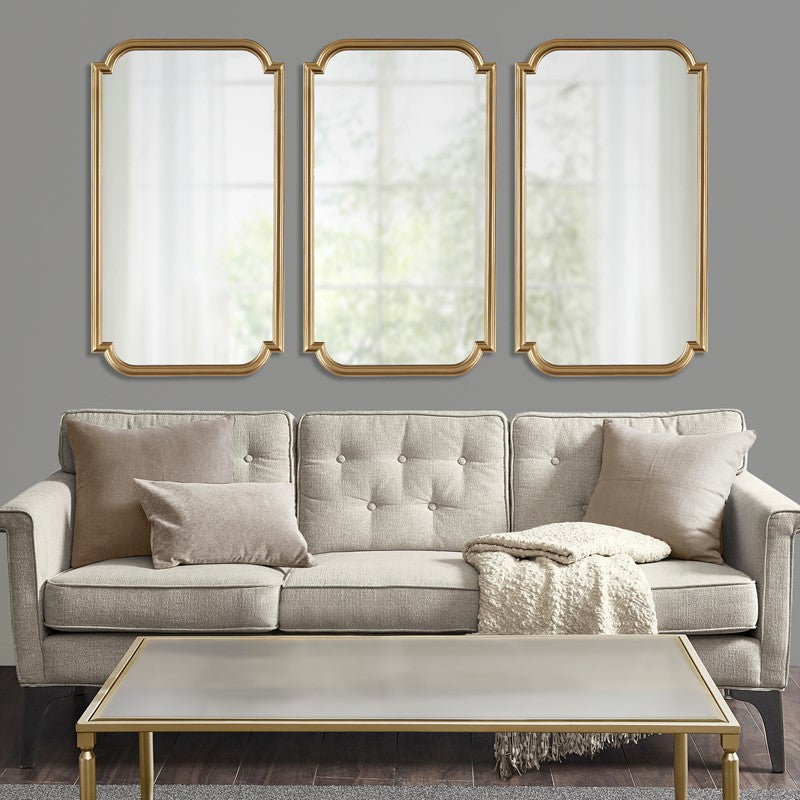 Adelaide Gold Scalloped Wood Wall Mirror by Madison Park
