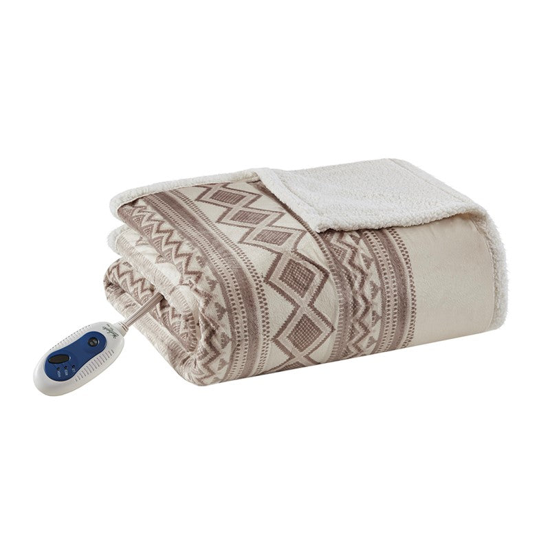 Oversized Mink to Berber Heated Throw by Woolrich