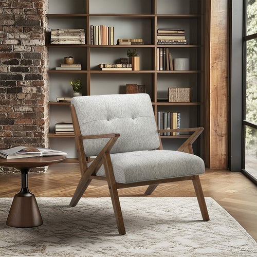 Angled Wood Frame Arm Chair
