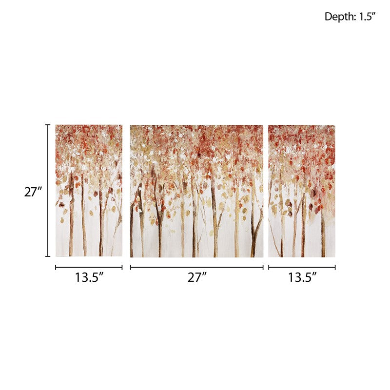 Autumn Forest Triptych 3-piece Textured Canvas Wall Art Set by Madison Park