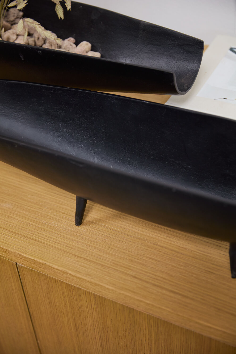 Elongated Black Floral Boat - Coming Soon