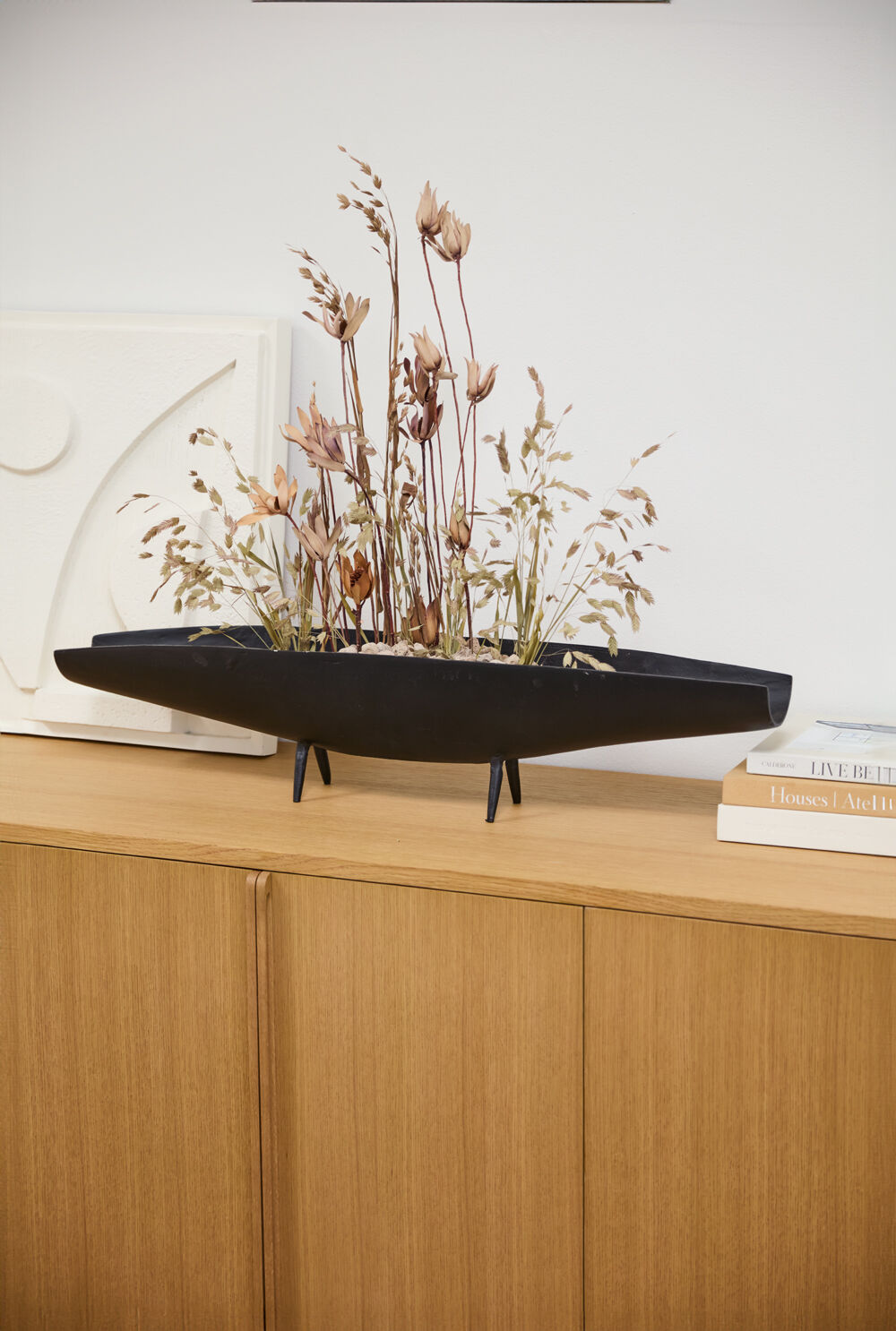 Elongated Black Floral Boat - Coming Soon