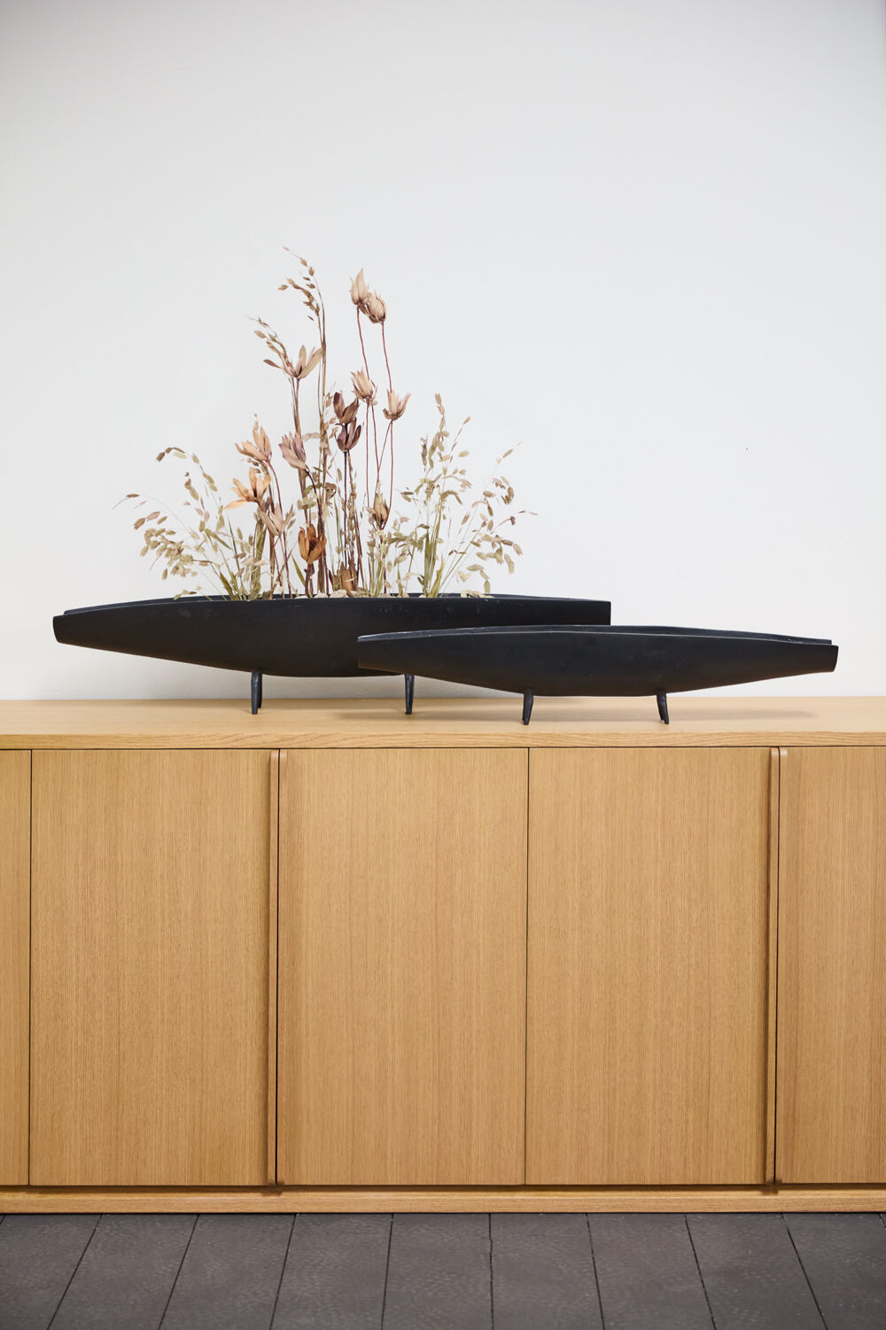 Elongated Black Floral Boat - Coming Soon