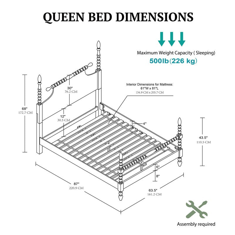 Beckett Turned Wood Spindle Bed by Madison Park