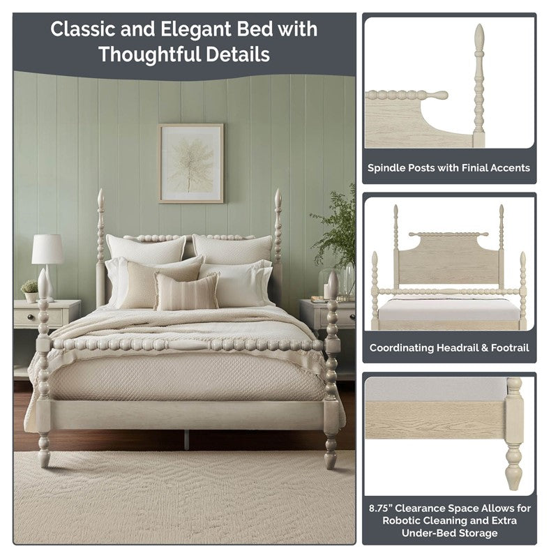 Beckett Turned Wood Spindle Bed by Madison Park