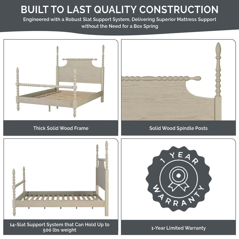 Beckett Turned Wood Spindle Bed by Madison Park