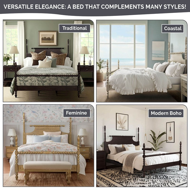 Beckett Turned Wood Spindle Bed by Madison Park