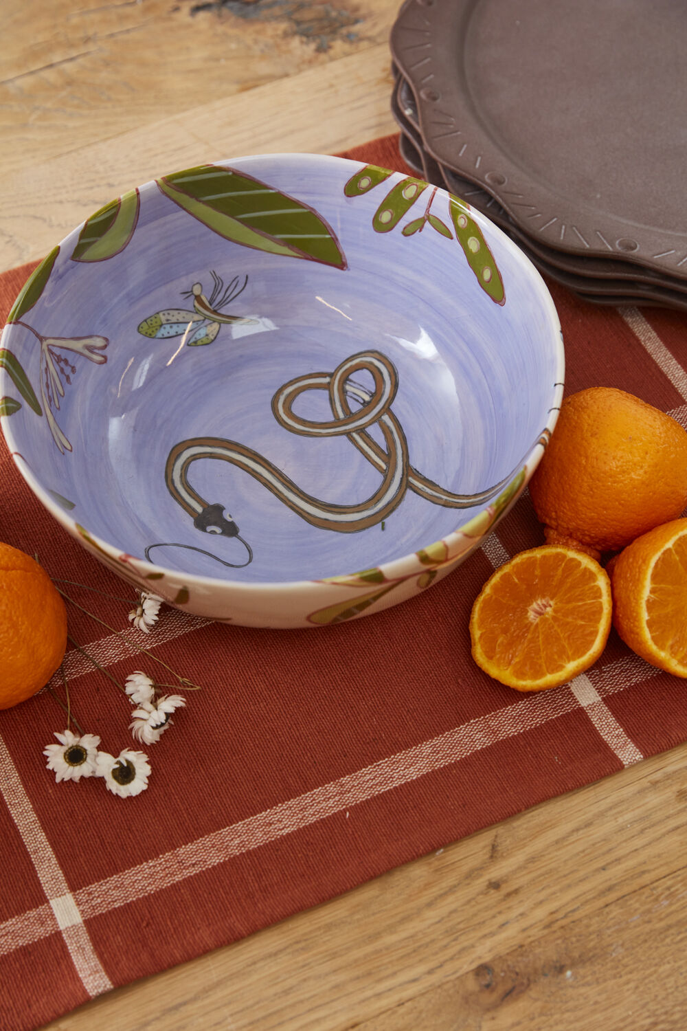 Snake Charmer Serving Bowl