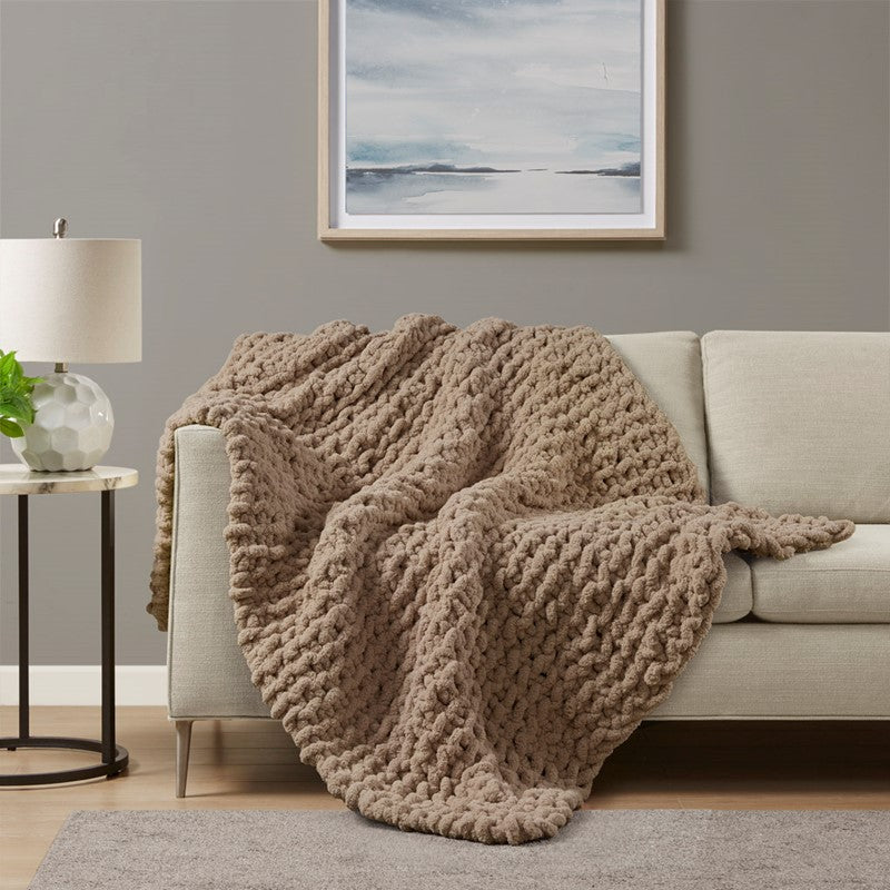 Chenille Chunky Knit Throw by Madion Park