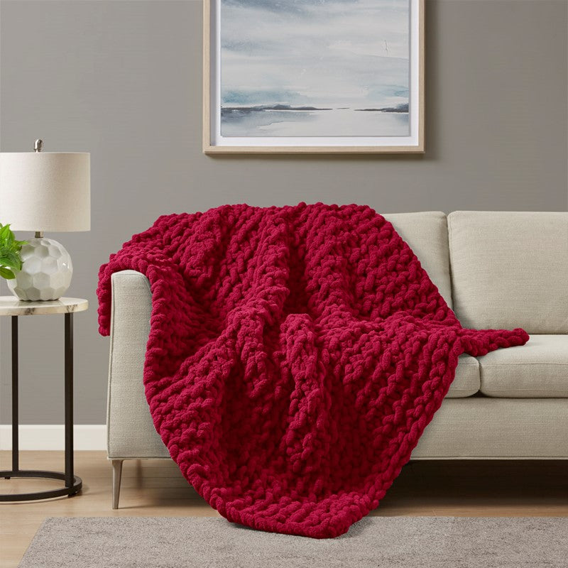 Chenille Chunky Knit Throw by Madion Park
