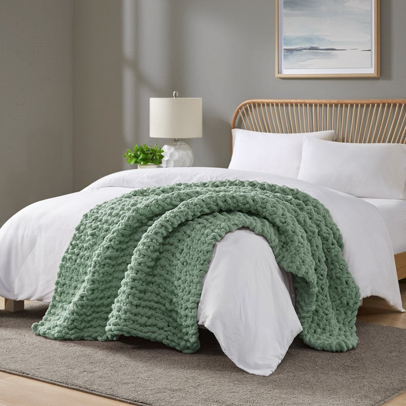 Chenille Chunky Knit Throw by Madion Park