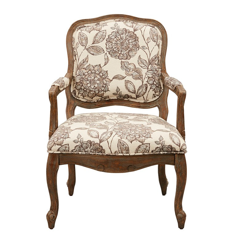 Monroe Camel Back Wood Arm Chair by Madison Park