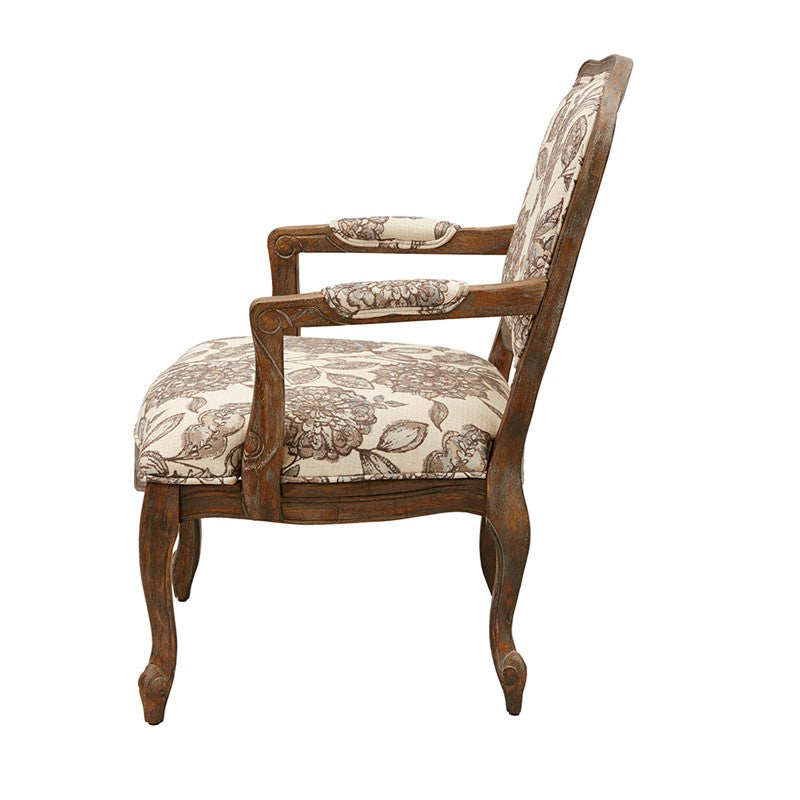 Monroe Camel Back Wood Arm Chair by Madison Park