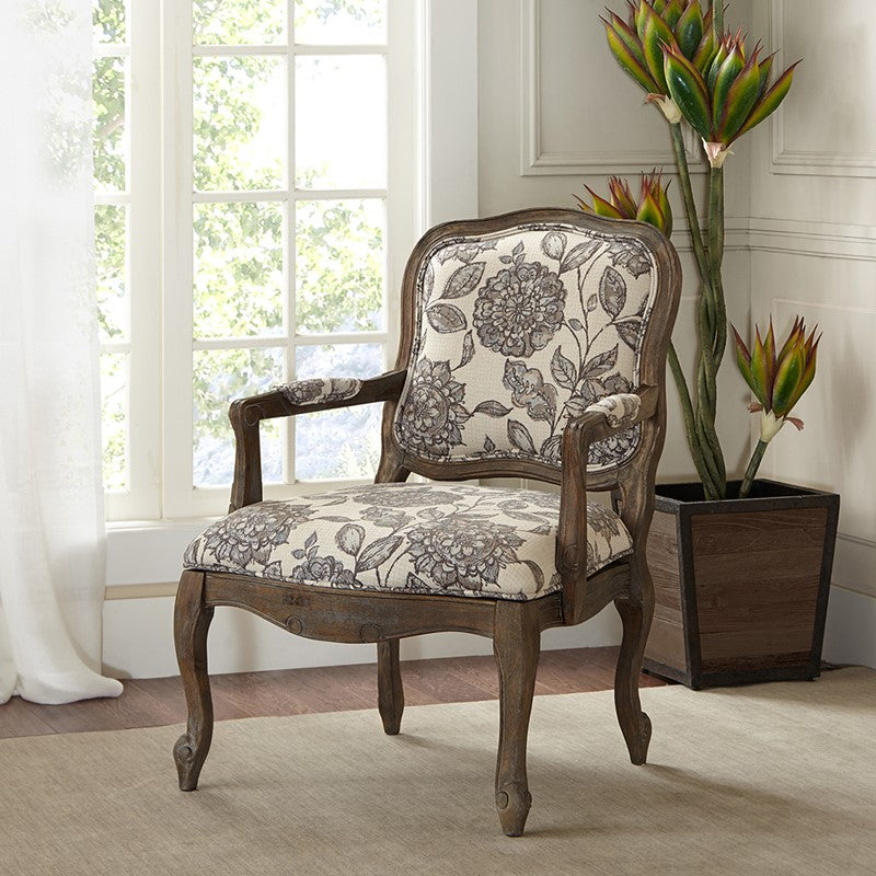 Monroe Camel Back Wood Arm Chair by Madison Park