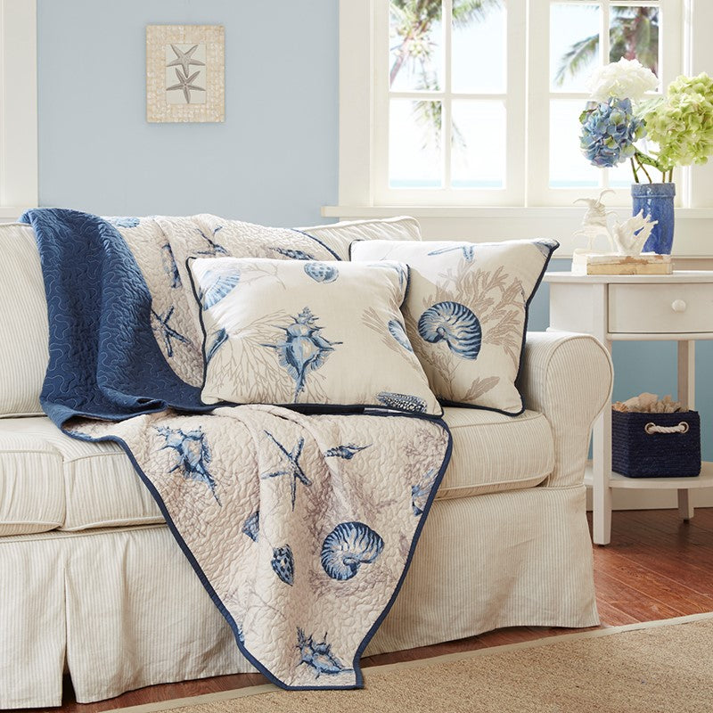 Bayside Oversized Printed Quilted Throw by Madison Park