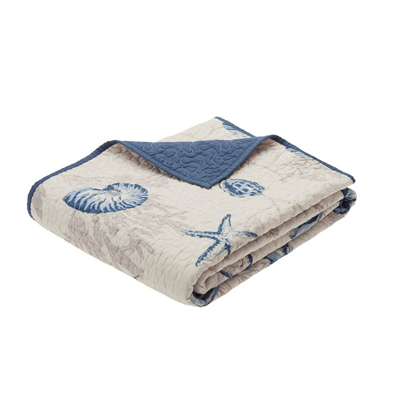 Bayside Oversized Printed Quilted Throw by Madison Park