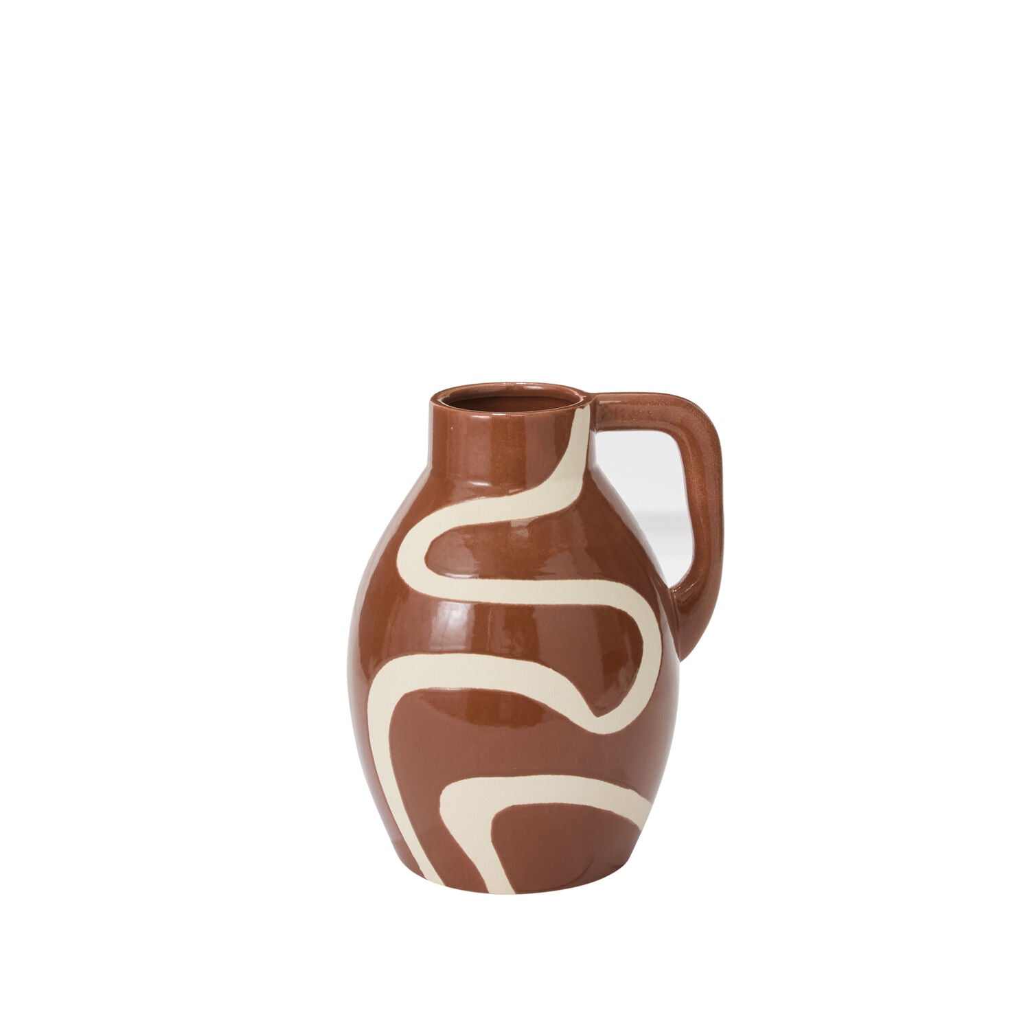 Sepia Brown and White Decorative Jug