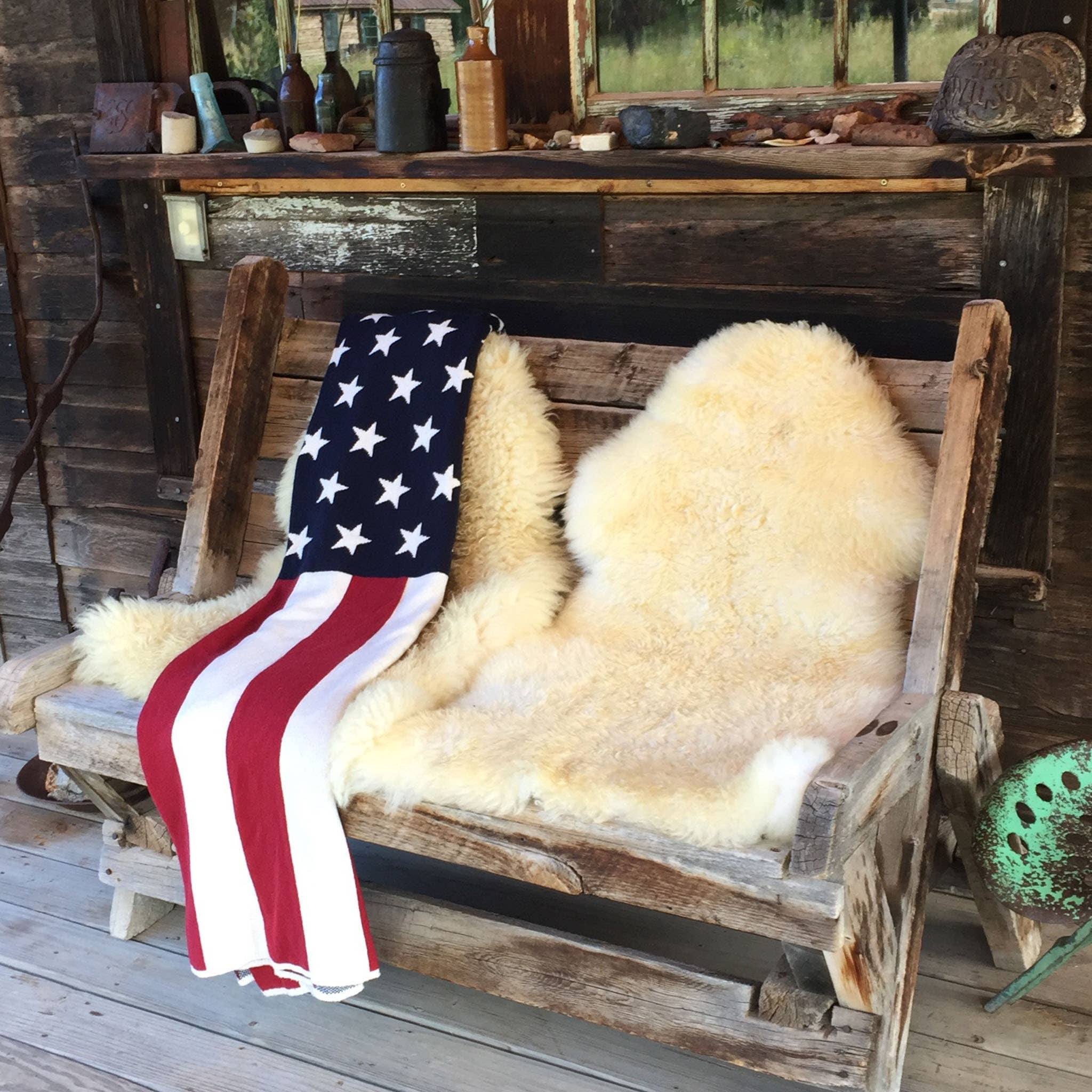 Cotton Sustainable Knit Throw Blanket - American Flag