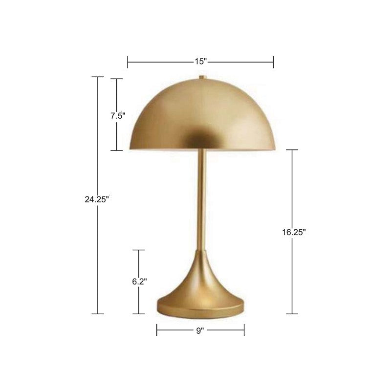 Dome-Shaped 2-Light Metal Table Lamp by Ink & Ivy
