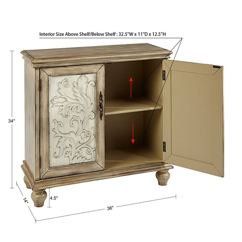 Driscoll 2-Door Carved Wood Storage Cabinet by Madison Park