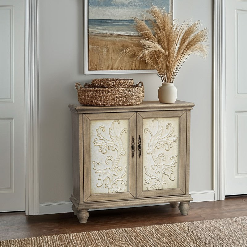 Driscoll 2-Door Carved Wood Storage Cabinet by Madison Park